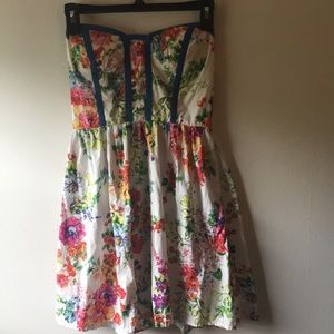 Strapless Floral Spring Dress